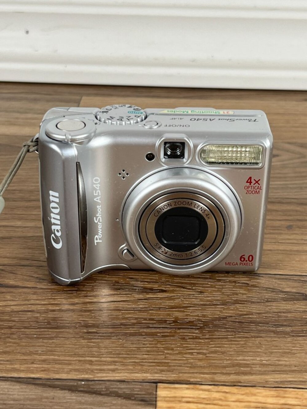 Canon PowerShot A540 Digital Compact Camera 6MP 4x Optical Zoom Silver Tested